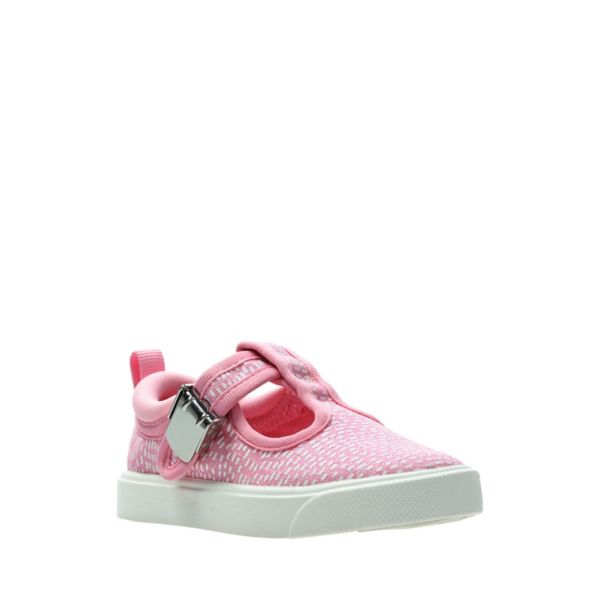 Clarks Girls City Spark Toddler Canvas Pink | CA-7240635